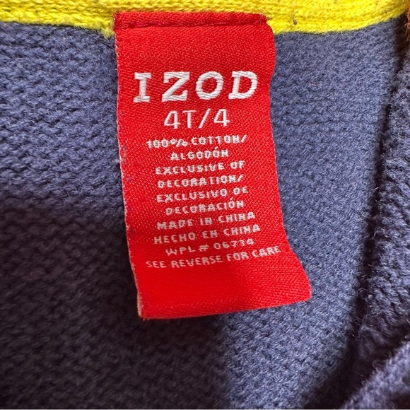 Izod Sweater Blue & Orange Quarter Zip Size 4T - Picture 6 of 16
